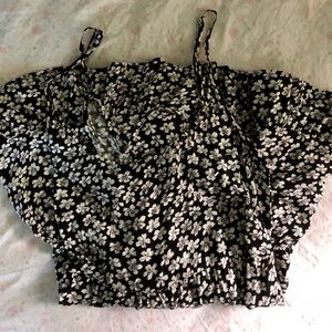 Brandy Melville Floral Black & White Sundress OS